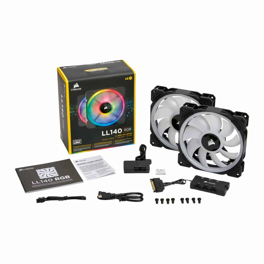 (image for) Corsair LL140 RGB 140mm Dual Light Loop 2 Fan + Lighting Node PRO Pack